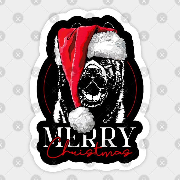 Funny Santa American Akita Merry Christmas dog mom Sticker by wilsigns